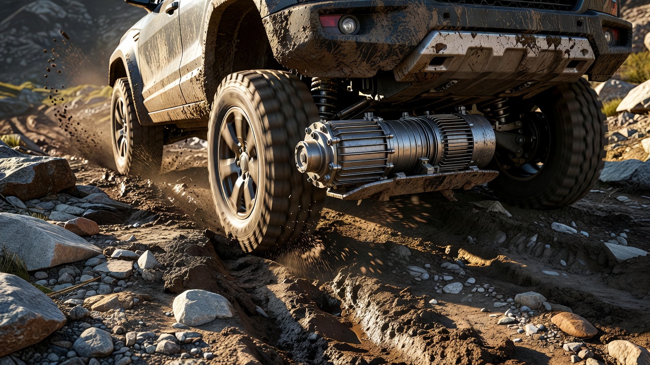 Electric torque on a muddy climb